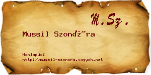 Mussil Szonóra névjegykártya
